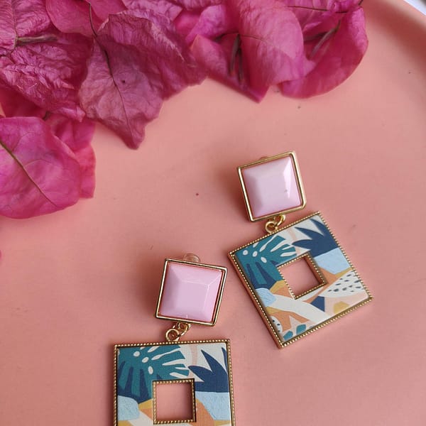 Resin Square Drop Earings